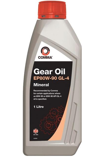 Трансмісійне мастило COMMA Gear Oil EP80W-90 GL4 мінеральна для автомобілів з API GL-4 та GL-3 1 л (GO41L)