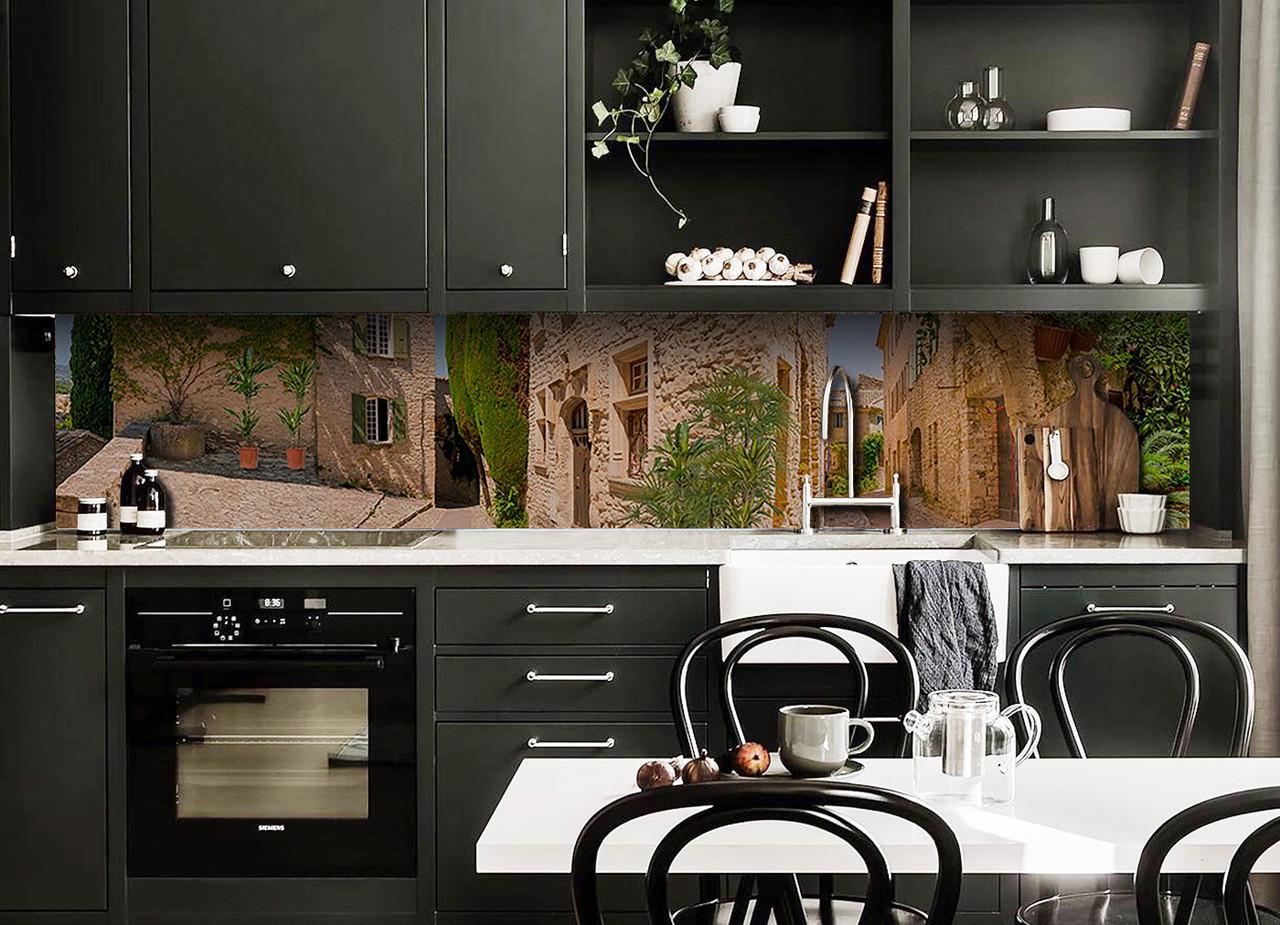 Кухонный фартук Южный город из самоклеющейся виниловой пленки 60х300 см Бежевый