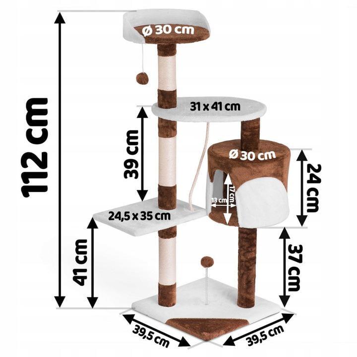 Кігтеточка для котів Pethaus DR-260 Кошачий будиночок дерев’яний 111 см (23114260) - фото 3 Кігтеточка для котів Pethaus DR-260 Кошачий будиночок дерев’яний 111 см (23114260) - фото 3
