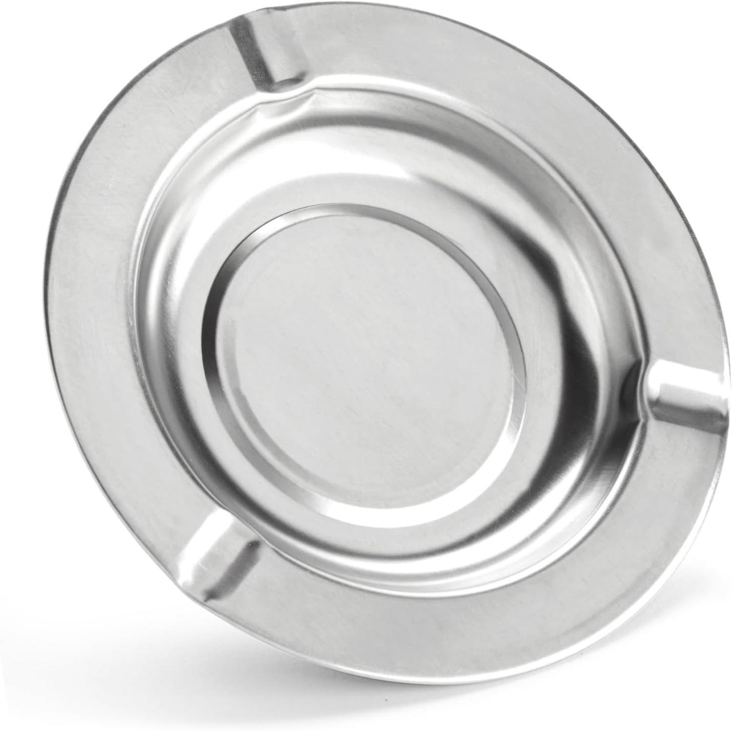 Попільничка з нержавіючої сталі з трьома виїмками для цигарок d 12 см (87415) - фото 4 Попільничка з нержавіючої сталі з трьома виїмками для цигарок d 12 см (87415) - фото 4