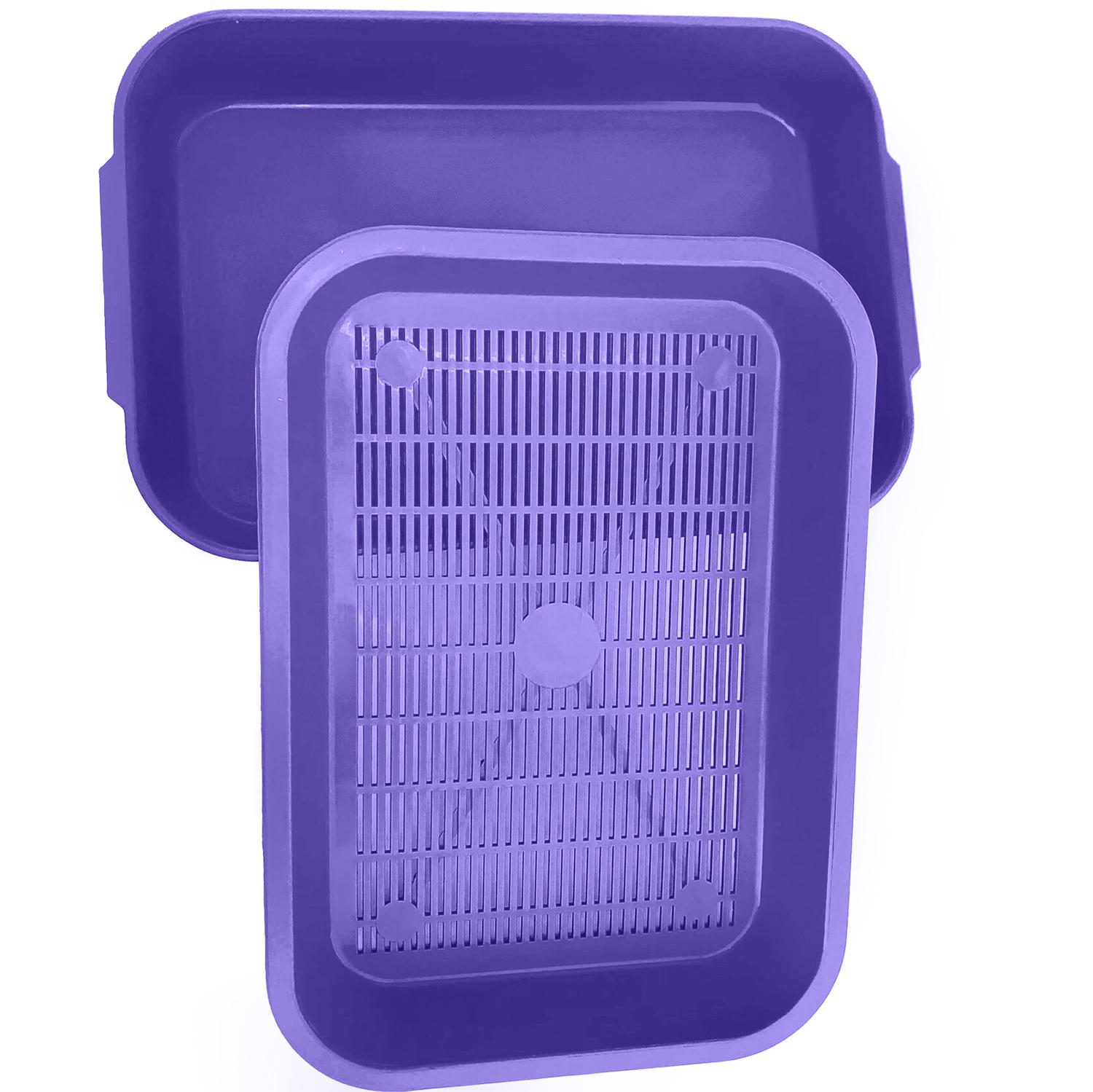 Лоток для кошек глубокий с сеткой 36,5х25х6 см Фиолетовый (86965) - фото 6 Лоток для кошек глубокий с сеткой 36,5х25х6 см Фиолетовый (86965) - фото 6