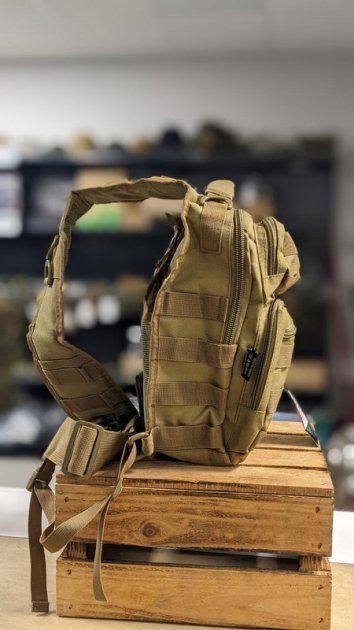 Рюкзак однолямковий Mil-Tec One Strap Assaul Pack SM 9 л Койот (14059105-9) - фото 4