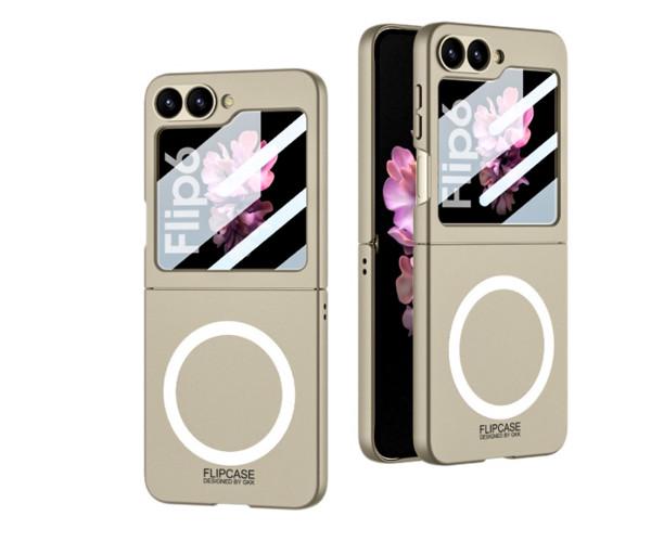 Чохол-накладка Omeve Shockproof Military для Samsung Galaxy Flip6/Flip7 FE з підтримкою бездротової зарядки Світло-коричневий