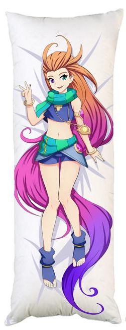 Подушка дакимакура Зои Сона Лига легенд декоративная ростовая для обнимания 60x180 см (1834028499)