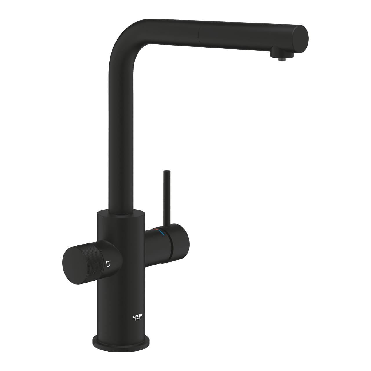 Смеситель кухонный Grohe Blue Pure Minta однорычажный Черный матовый (37461915)
