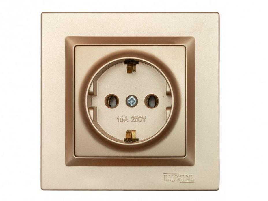 Розетка Luxel Jazz с заземлением Бронзовый (9604)