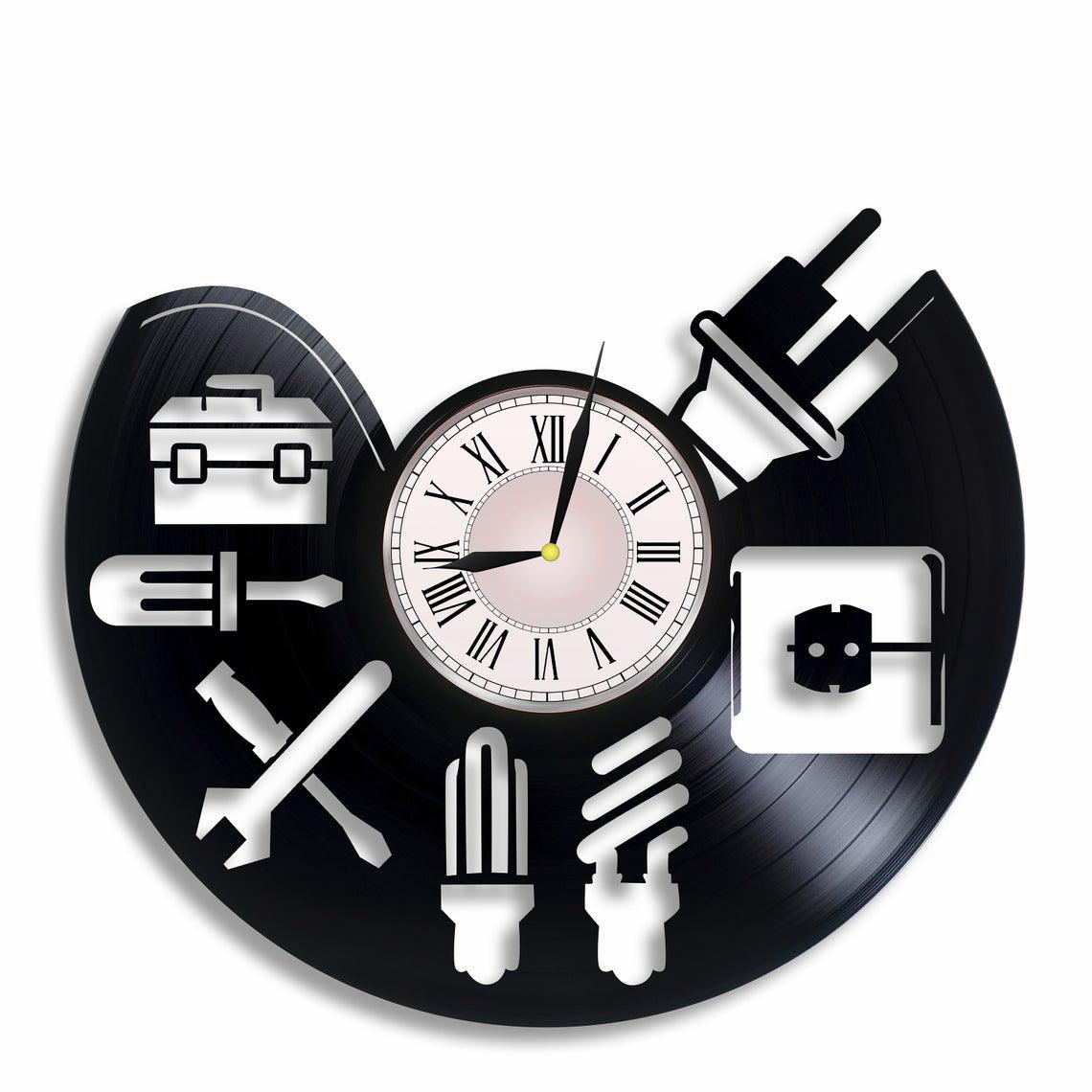 Часы настенные Электрик 2437 из виниловой пластинки