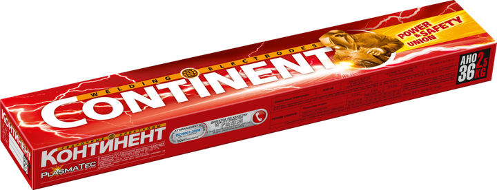 Электроды Continent АНО-36 4 мм 5 кг 4 шт. (000017394) Электроды Continent АНО-36 4 мм 5 кг 4 шт. (000017394)