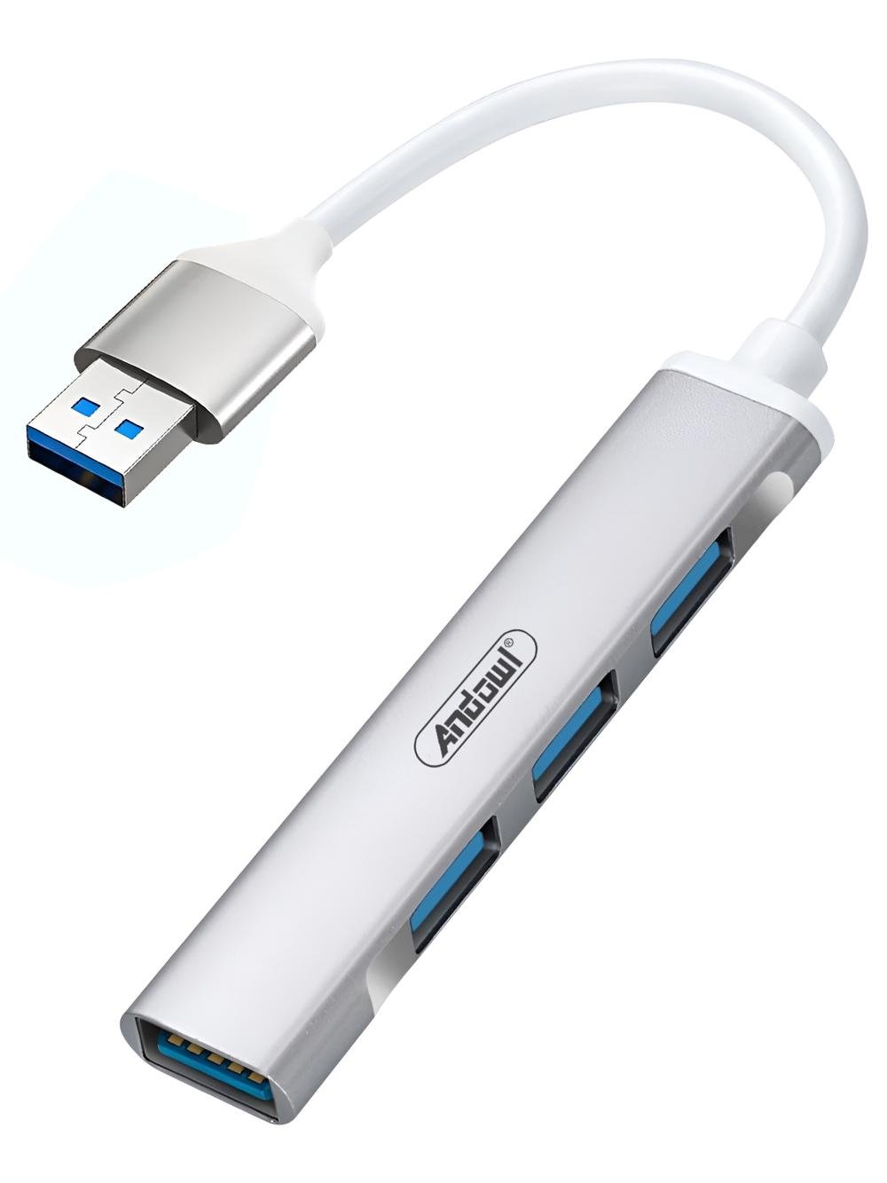 Хаб Andowl Q-HU1BX1 USB-a на 4 порта USB 3.0 Серый (11a71892) - фото 1