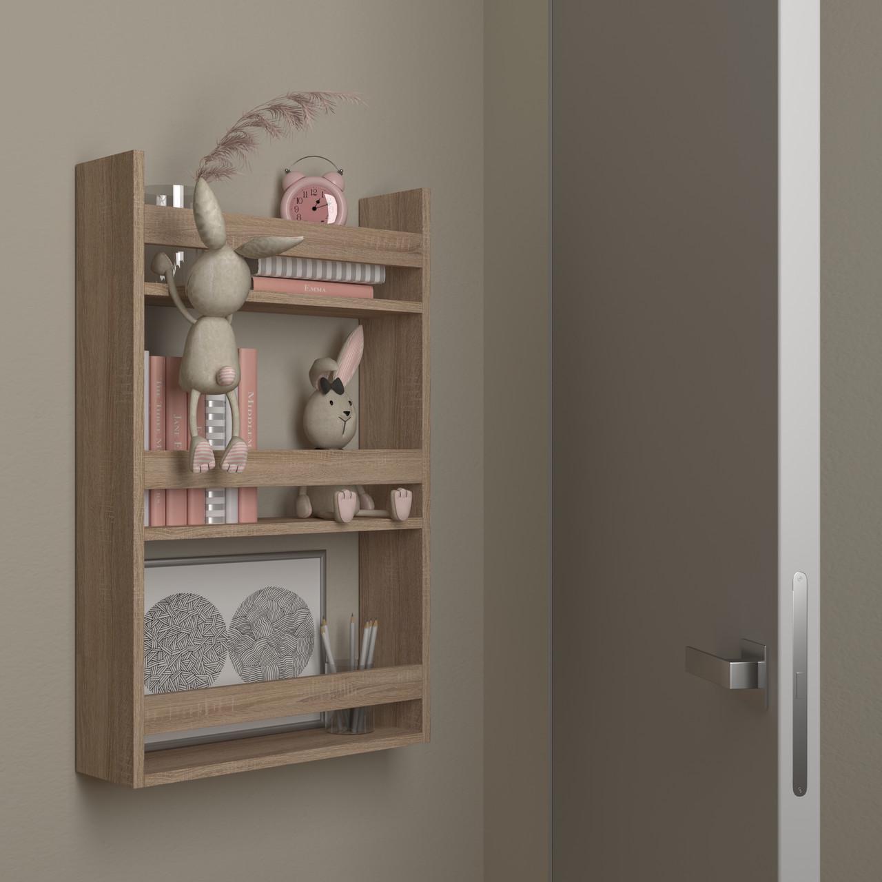 Полка настенная на 3 секции в детскую комнату Дуб сонома (DP-4D)