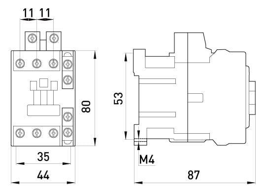 Контактор-пускач E.NEXT e.industrial.ukc.9.42 9A 42 В 1NO 1NC (i.0090072) - фото 2