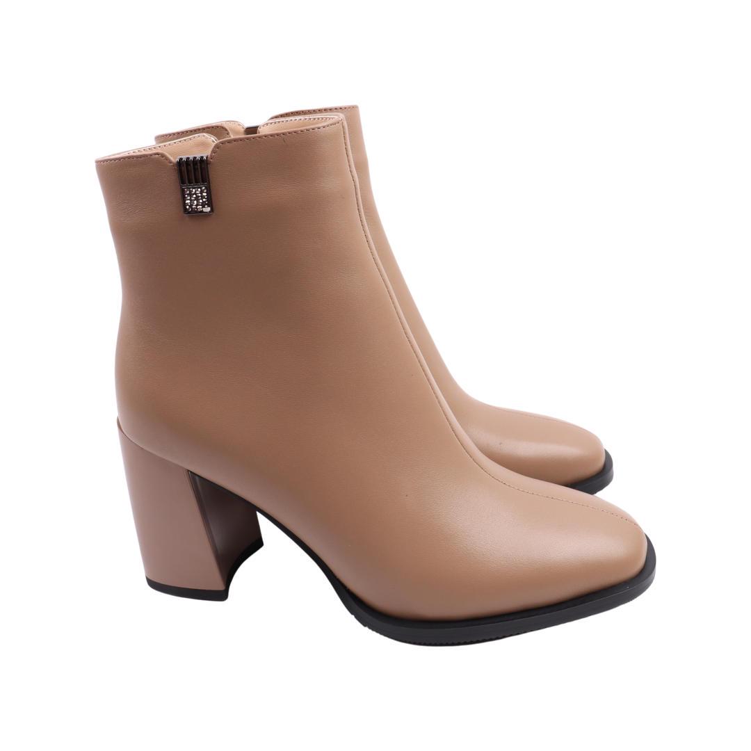 Ботильоны женские Brocoly из кожи р. 39 Бежевый (400-22DH)