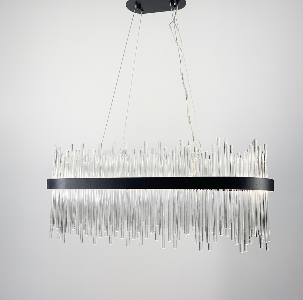 Люстра подвесная удлиненная Coliseum 80 см Черный (J 881 L BK)