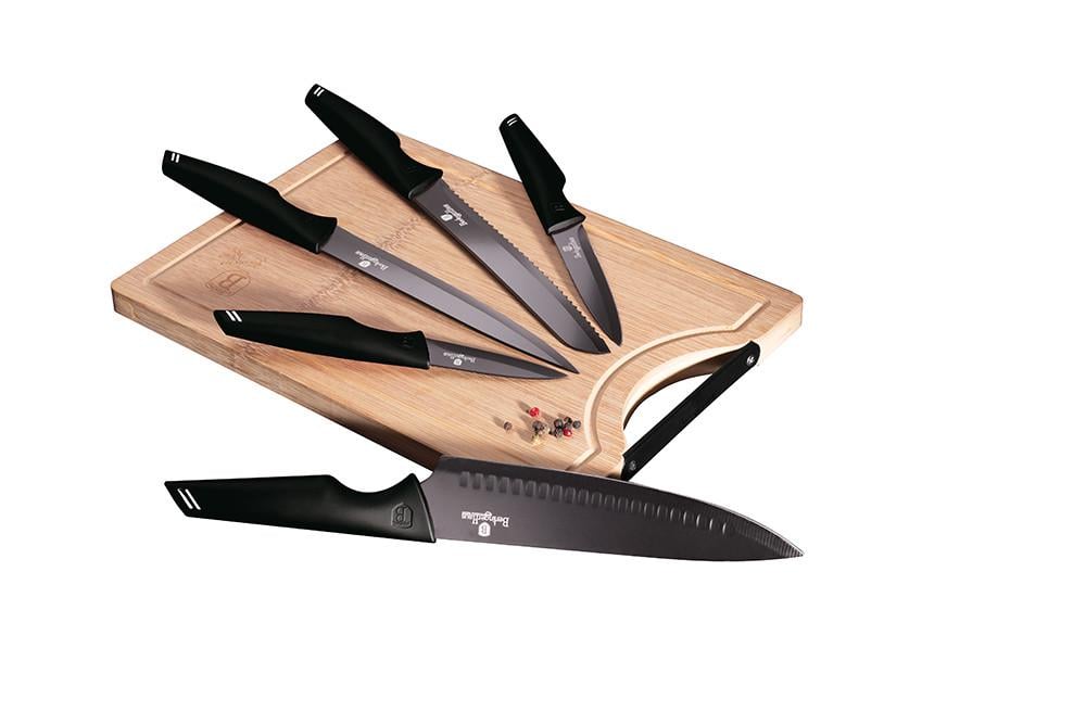 Набор ножей с отделочной доской Berlinger Haus Black Silver Collection нержавеющая сталь 6 пр. (30547421)