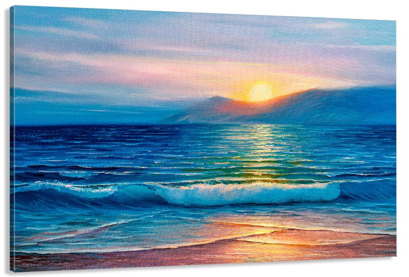 Картина на холсте в гостиную/спальню Морские волны 30х60 см (MLP_356)