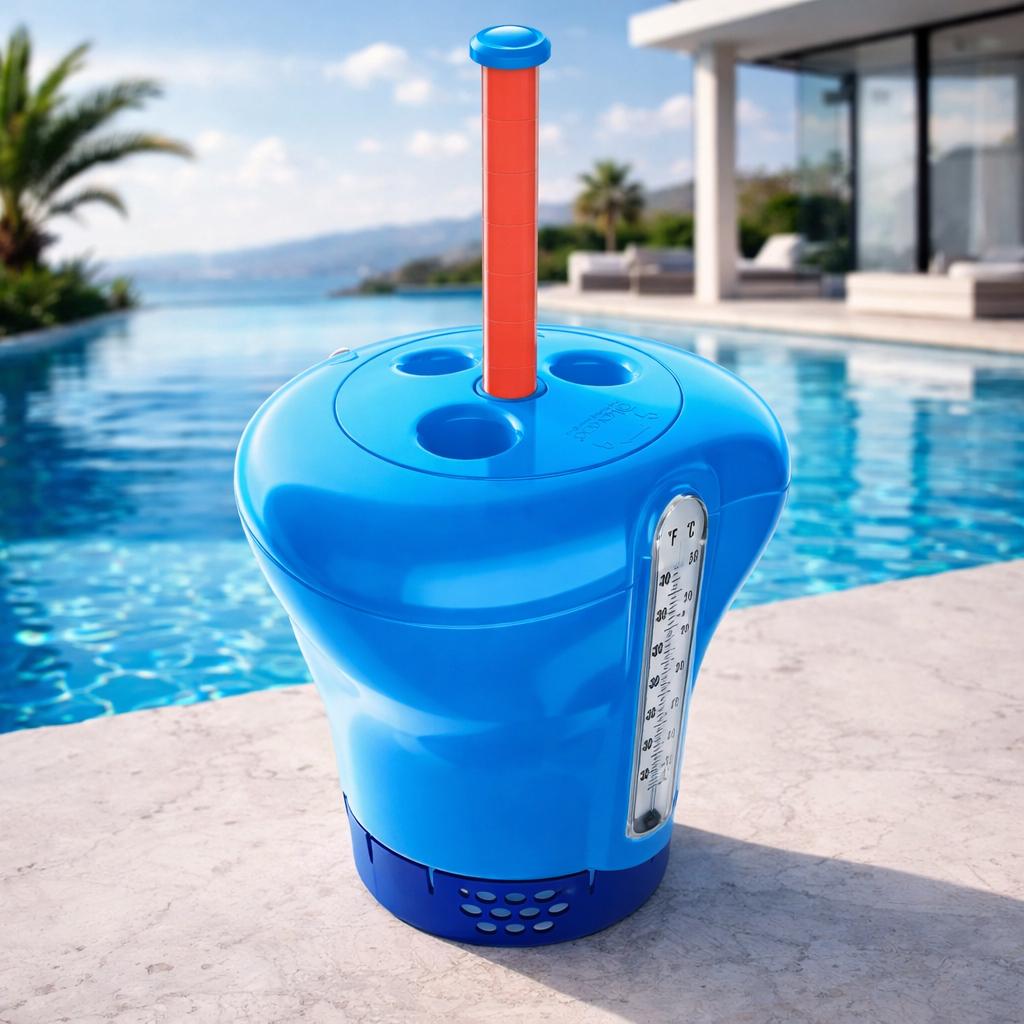 Дозатор CD16BU с индикатором и термометром 75 мм Голубой