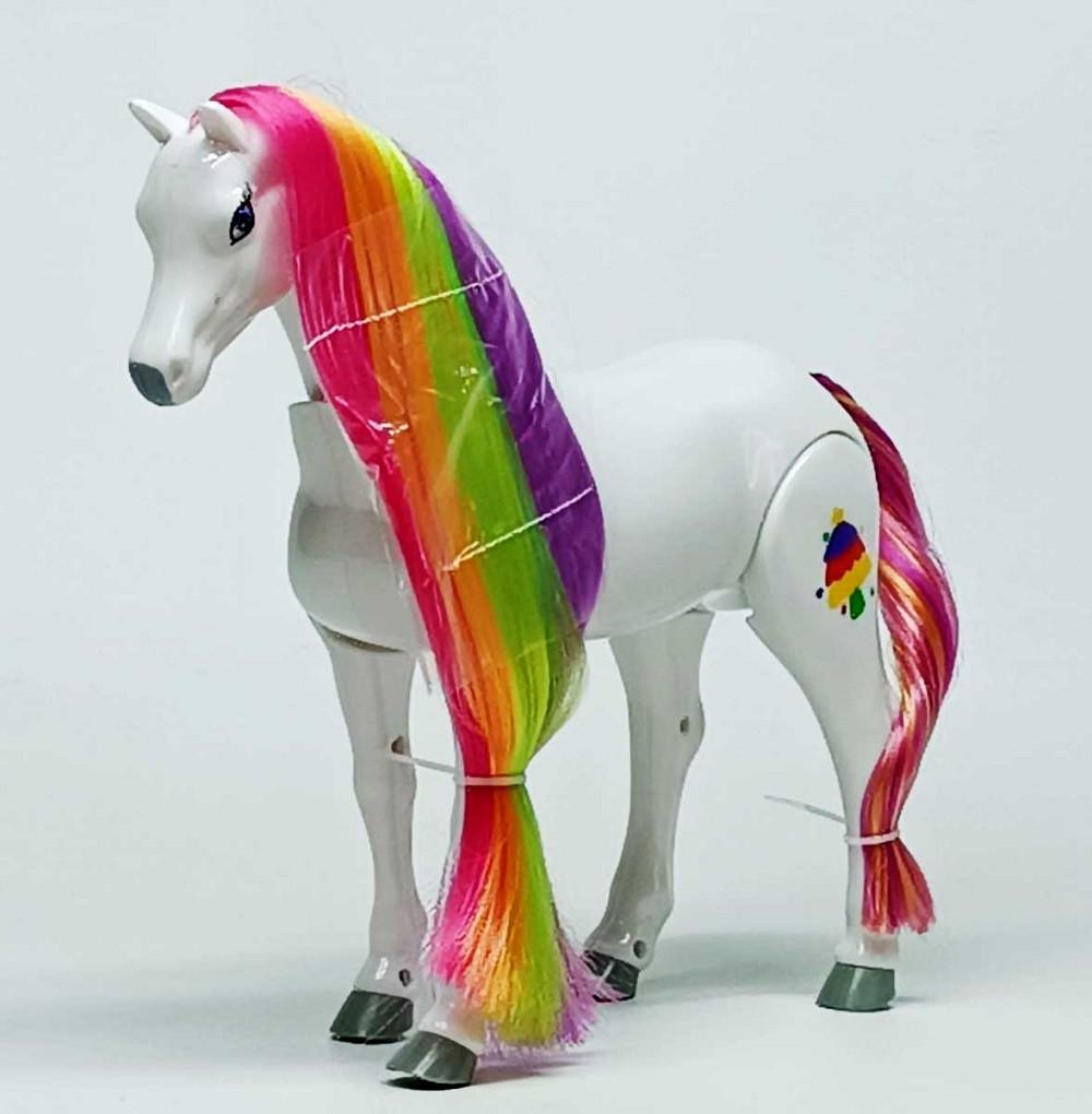 Дитяча іграшка Shantou Кінь райдужна грива Білий (103A)