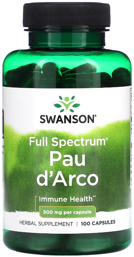 Добавка натуральная Муравьиное дерево полного спектра Пау Дарко Swanson Full Spectrum Pau Darco 100 капсул 500 мг