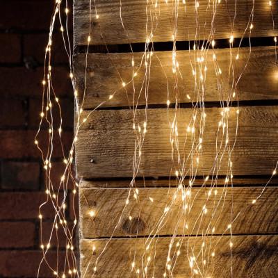 Гирлянда новогодняя Ledlight Конский хвост 10 нитей по 20 Led 2 м Золотой