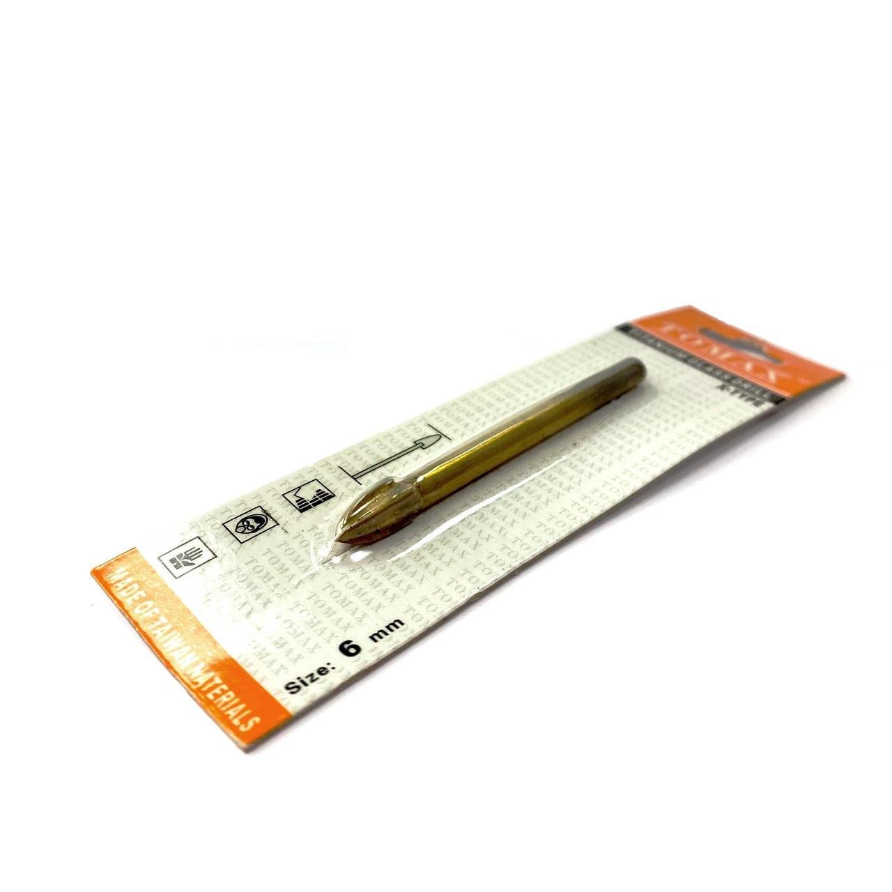 Сверло по плитке TOMAX 6 мм титан квадро (1689168434) - фото 1