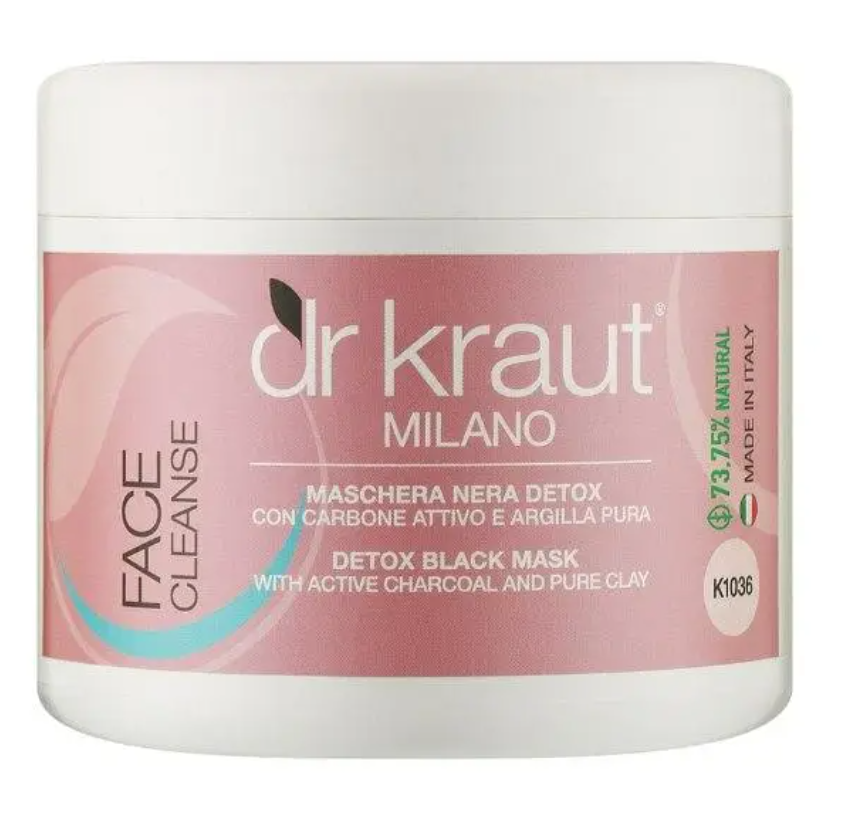 Маска чорна з активним карбоном та очищаючої глиною Dr.Kraut Detox Black Mask 500 мл