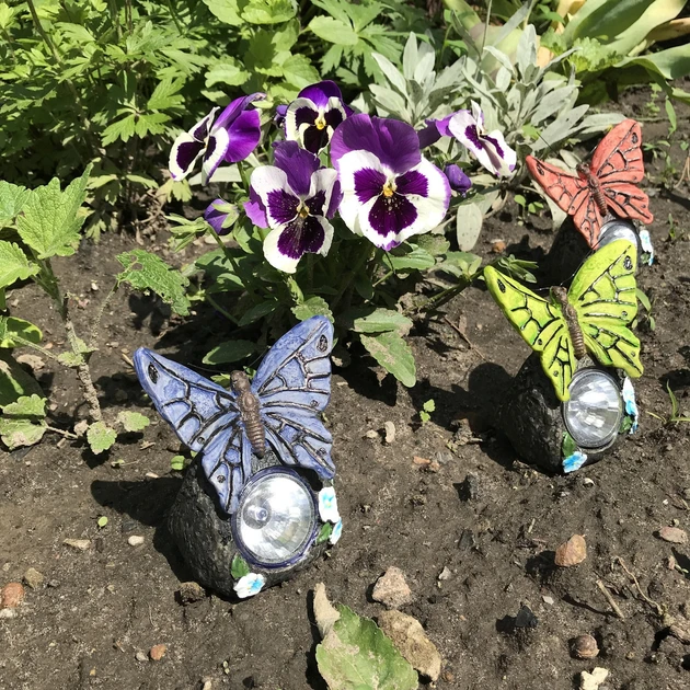 Садовый светильник Lemanso на солнечной керамической батарее 6500К с выключателем желтый Бабочка IP44 (CAB124) - фото 4 Садовый светильник Lemanso на солнечной керамической батарее 6500К с выключателем желтый Бабочка IP44 (CAB124) - фото 4