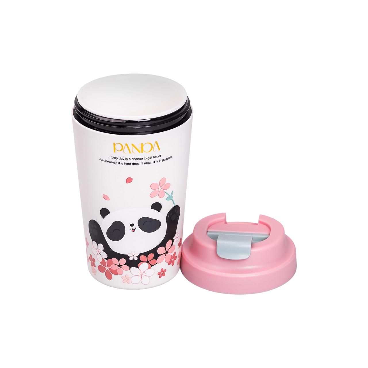 Термокухоль Panda з керамічною колбою 380 мл Рожевий (5452) - фото 5