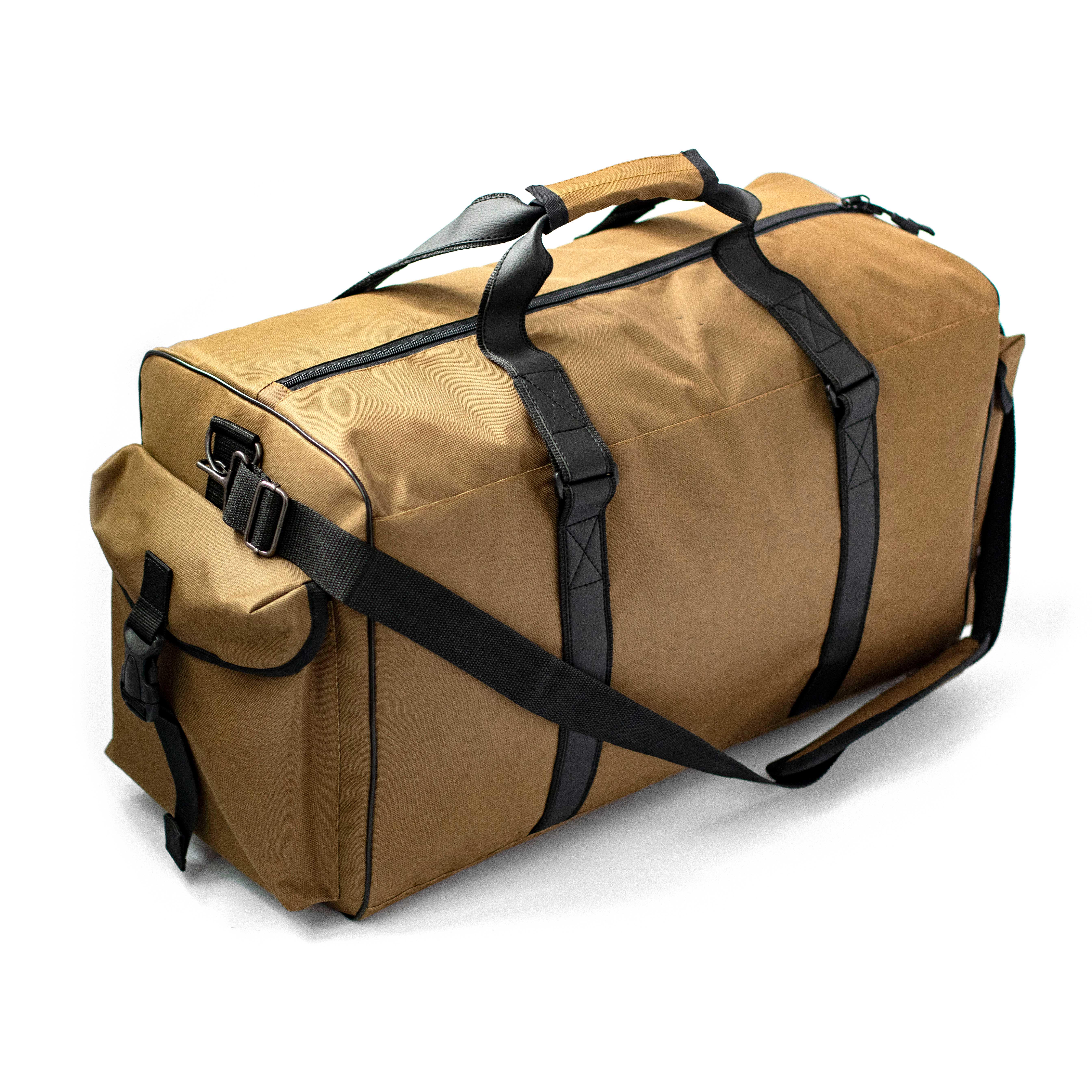 Дорожная сумка Cross тканевая с экокожией 55 л 63х32х27 см Бежевый (33803581)