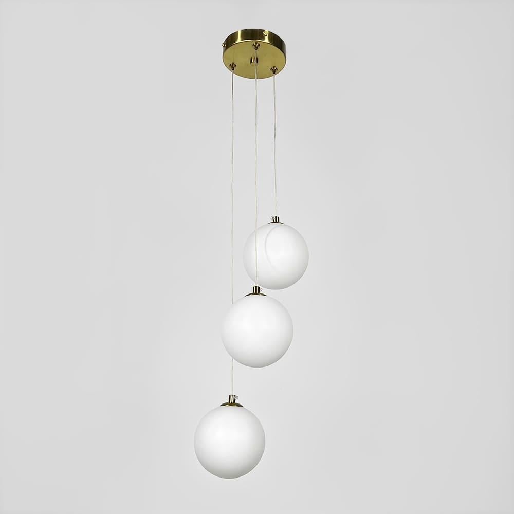 Люстра-пучок на 3 белых плафона Латунь (MJ201/3 AB+WT)