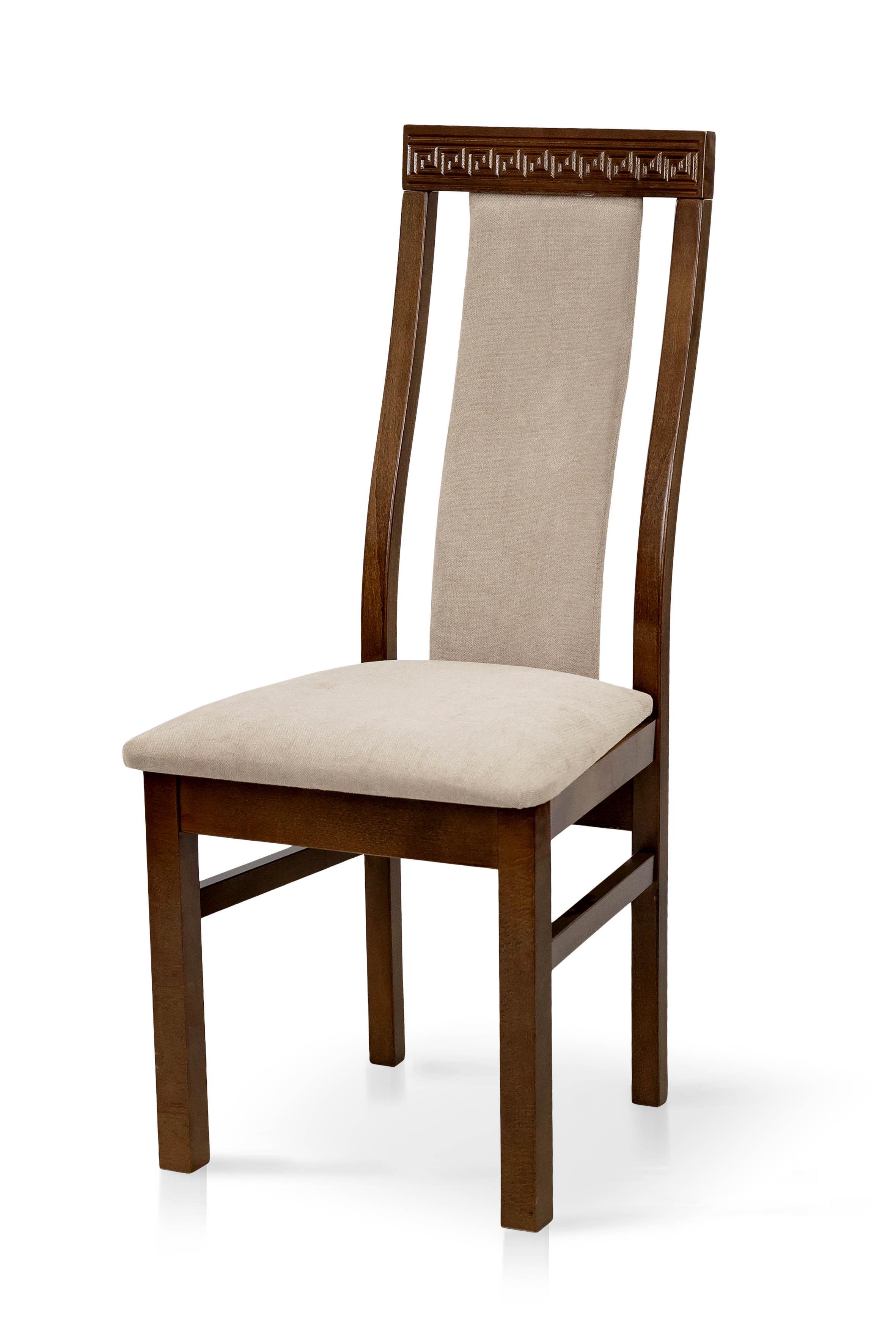 Стул для кухни Мікс Меблі Буковель из натурального дерева/ткань велюр Grammy 2 Орех/Бежевый (А0056546)