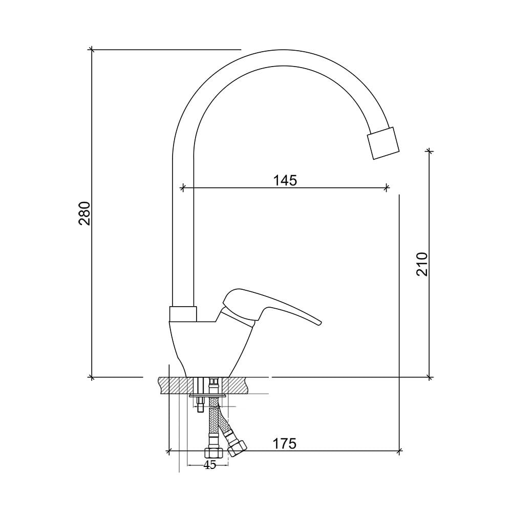 Змішувач для кухні Brinex 36W 007 Білий (SD00035689) - фото 2