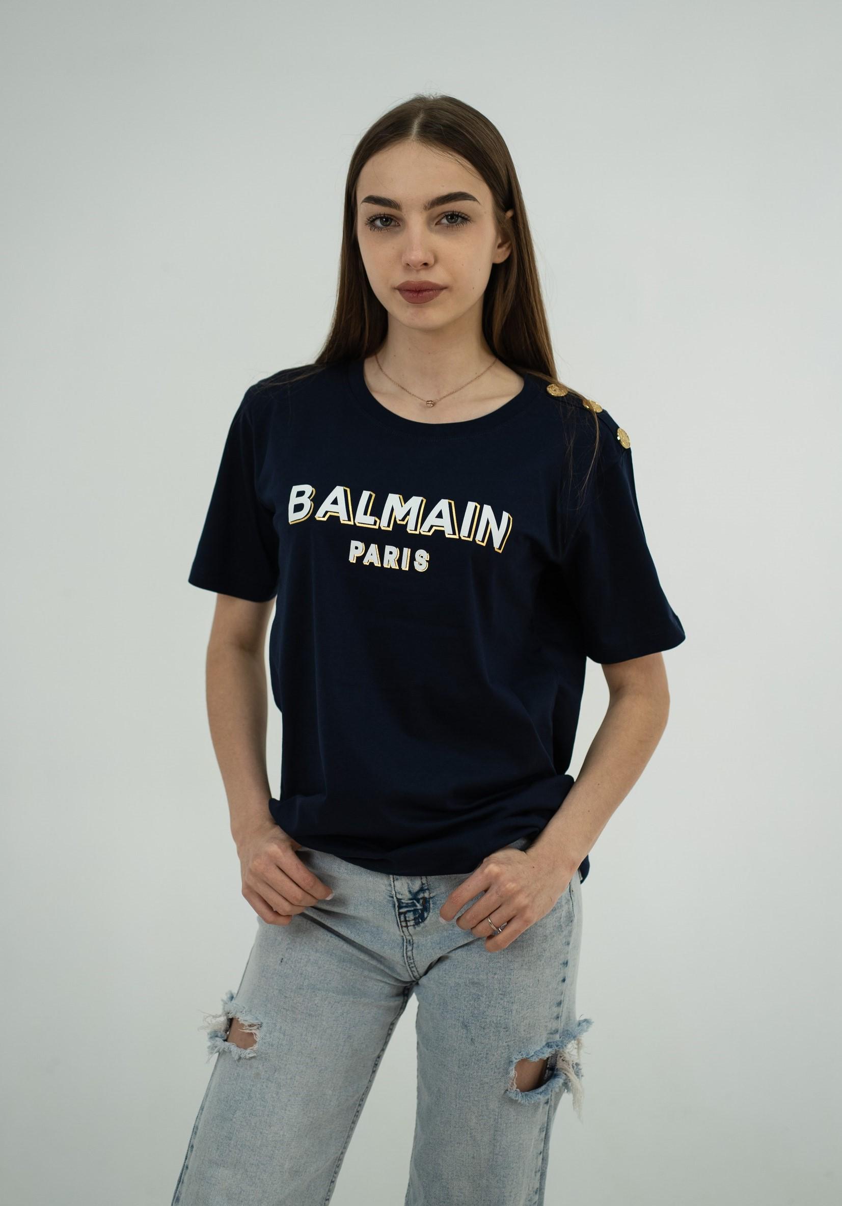 Футболка женская BALMAIN HB-51200 XXL Navy Blue