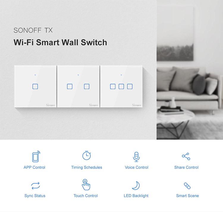 Выключатель Sonoff TX T0eu3c без RF 433 - фото 3