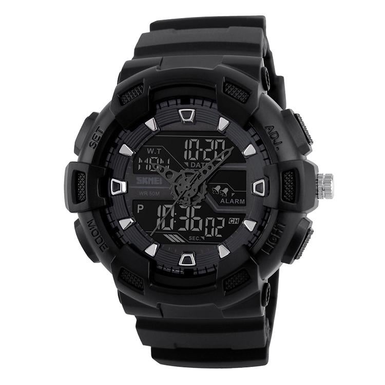 Наручные часы спортивные мужские Skmei 1189 Черный (1189 Black black)