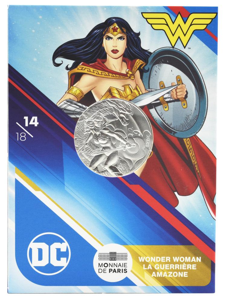 Коллекционная монета Франция 10 евро 2025 серебро UNC Комиксы DC-14/18-Чудо-женщина-Амазонка-воительница (М24214)