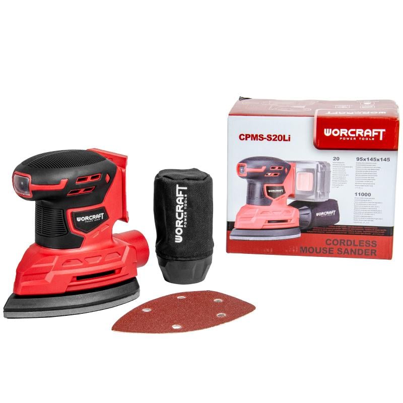 Шлифовальная машина дельтовидная вибрационная аккумуляторная Worcraft CPMS-S20Li с аккумулятором 2А и зарядным 145х145х95 см 20В (43132) - фото 6