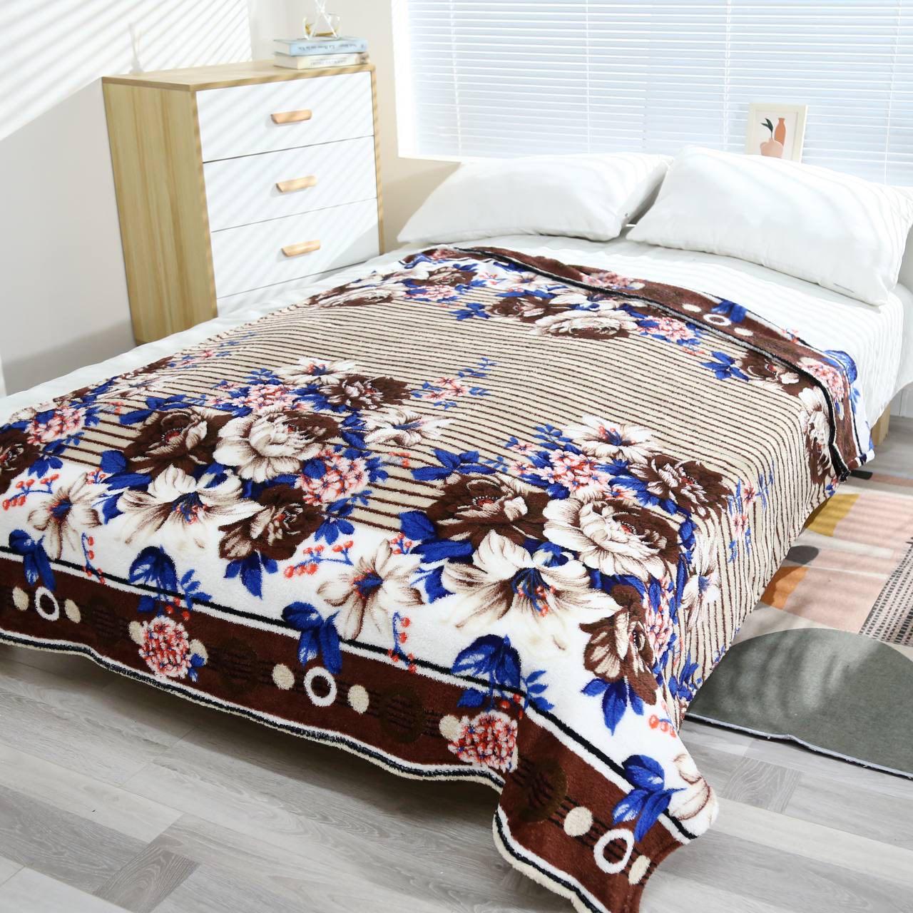 Плед-покривало Malloory Home з мікрофібри Квіти 180x200 см Бежево-коричневий (07-26-3) - фото 1 Плед-покривало Malloory Home з мікрофібри Квіти 180x200 см Бежево-коричневий (07-26-3) - фото 1