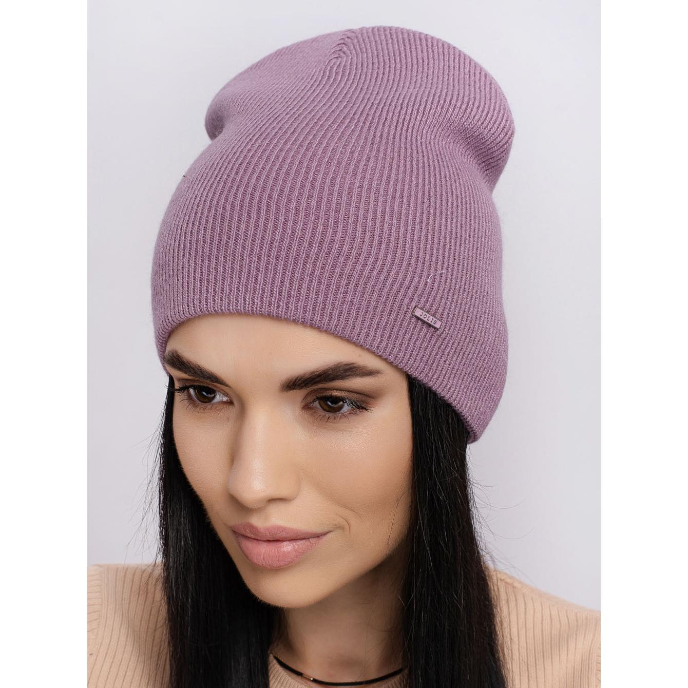 Шапка жіноча напіввовняна Leks Греммі one size Ліловий - фото 1