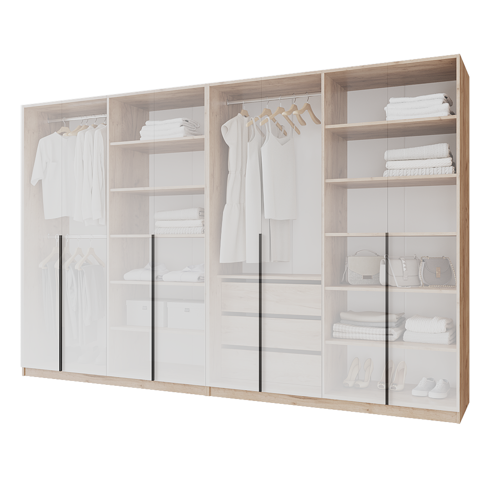 Шафа розпашна з тумбою Меблітренд Чиназес ЧиТ-3200 3200х500х2050 мм Дуб крафт золотий/Білий (27287318) - фото 3 Шафа розпашна з тумбою Меблітренд Чиназес ЧиТ-3200 3200х500х2050 мм Дуб крафт золотий/Білий (27287318) - фото 3