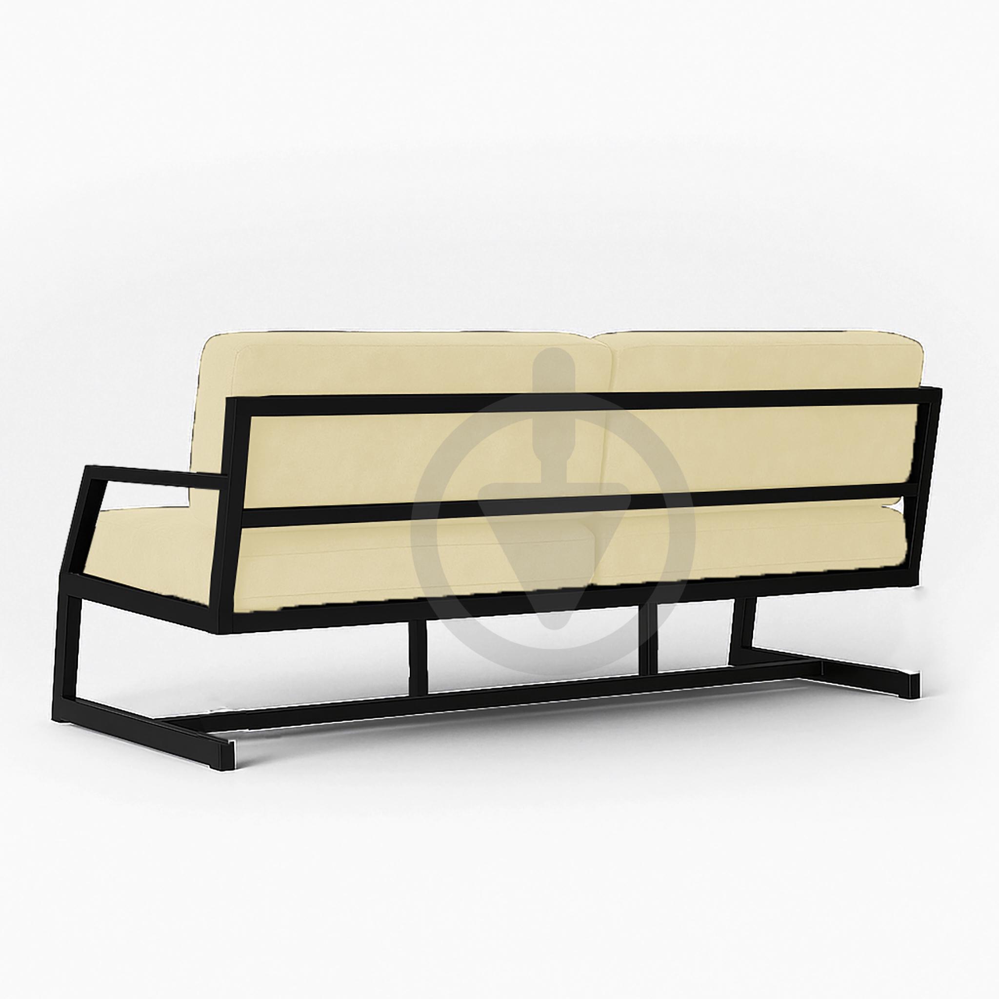 Диван металевий AVVS Атлас з підлокотниками лофт оксфорд 156 см Бежевий - фото 3