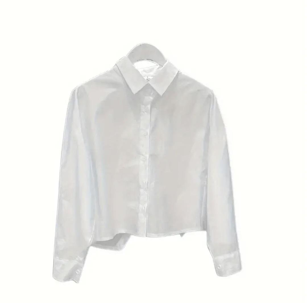 Блузон жіночий короткий з запахом на спині L Білий (00132)