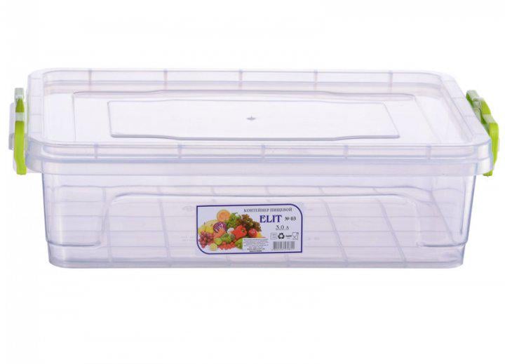 Контейнер харчовий для зберігання або перенесення їжі плоский Elit 3 л 310 х 205 х 89 мм