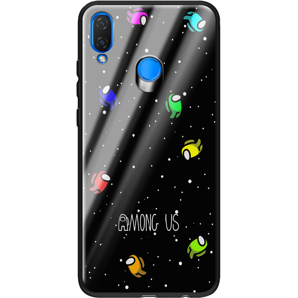 Чехол Boxface Huawei P Smart Plus Among Us Invisible Черный силикон со стеклом (34912-bk76-37724)