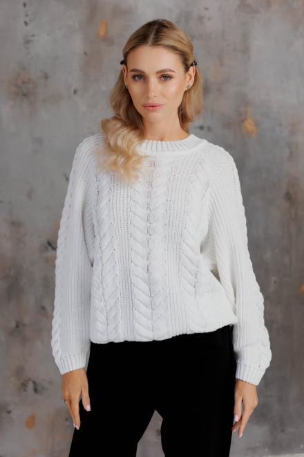 Джемпер вязаный ART KNIT Фиона OVER Size Белый (43016)