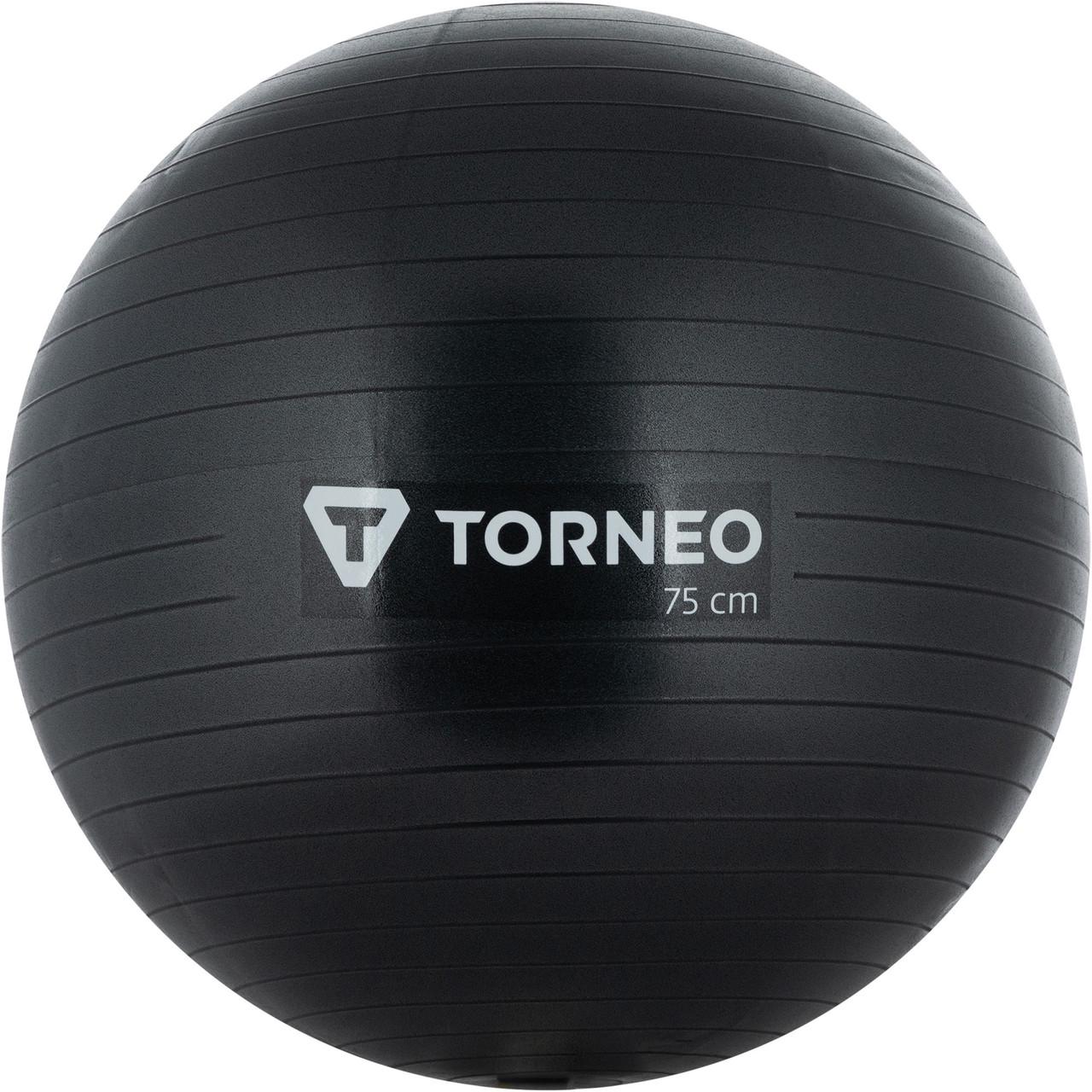 Мяч для фитнеса TORNEO с насосом 75 см Черный (2805)