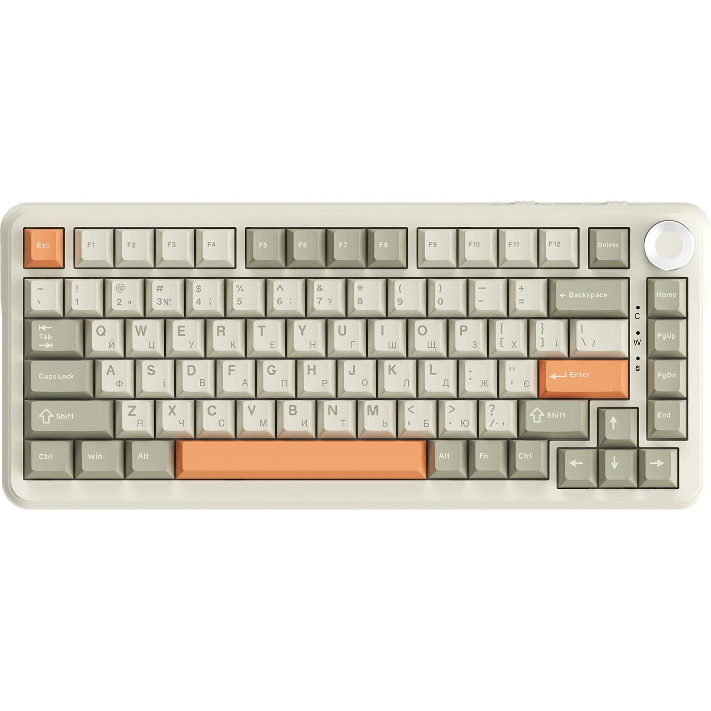 Клавіатура бездротова механічна Ajazz AK820 Max Flying Fish Switch 82 клавіші RGB Beige (AK820MAX-FF-R)