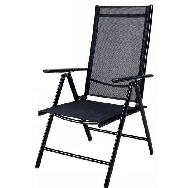 Кресло раскладное садовое для отдыха Bonro B-008 с регулируемой спинкой Черный (2577414390)