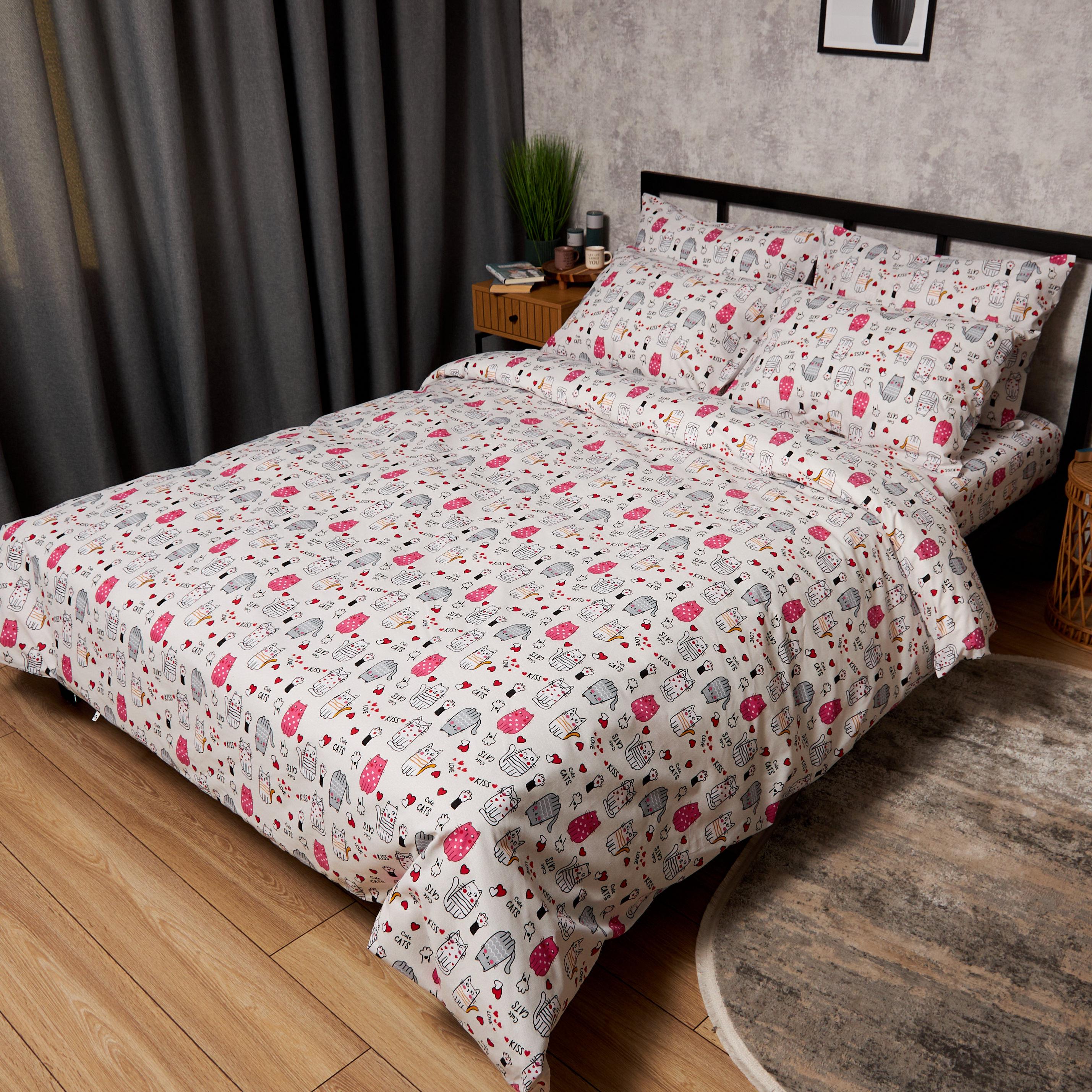 Комплект постельного белья Moon&Star Бязь Gold Люкс Cute Cats наволочки 2 шт. king size 220x240 см (MS-820009067)