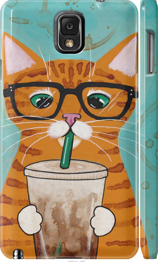 Чехол на Samsung Galaxy Note 3 N9000 Зеленоглазый кот в очках (4054c-29-42517)