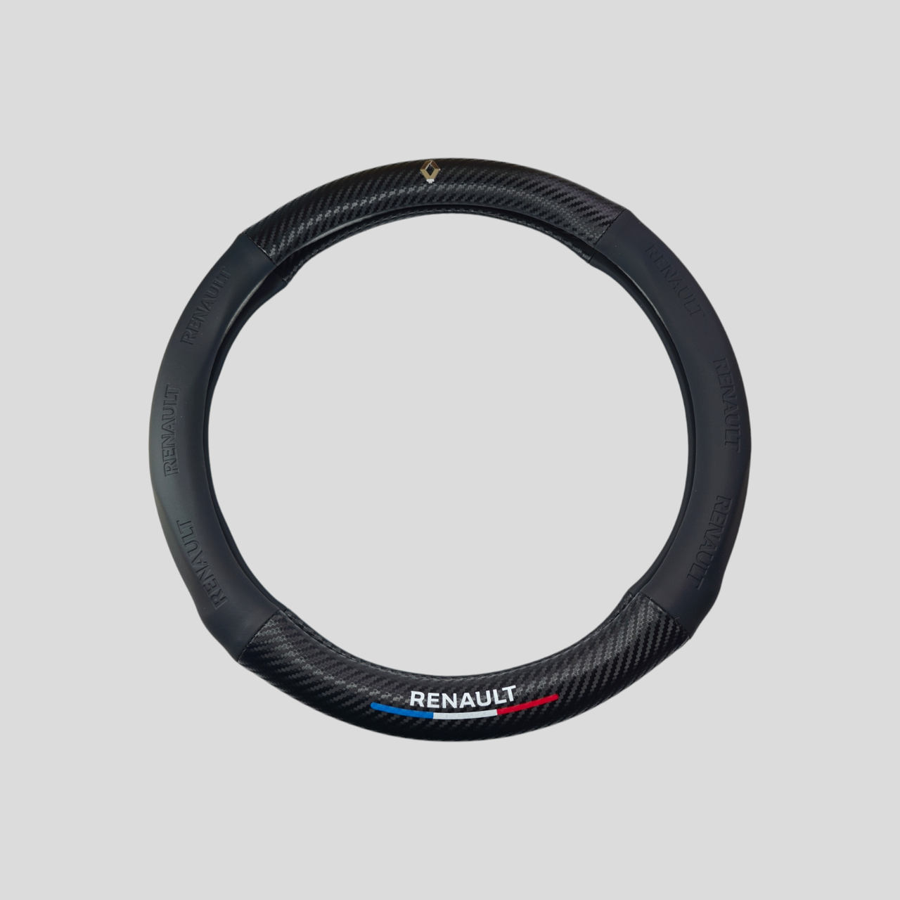 Чехол на руль для автомобиля с логотипом Renault (2404931306) Чехол на руль для автомобиля с логотипом Renault (2404931306)